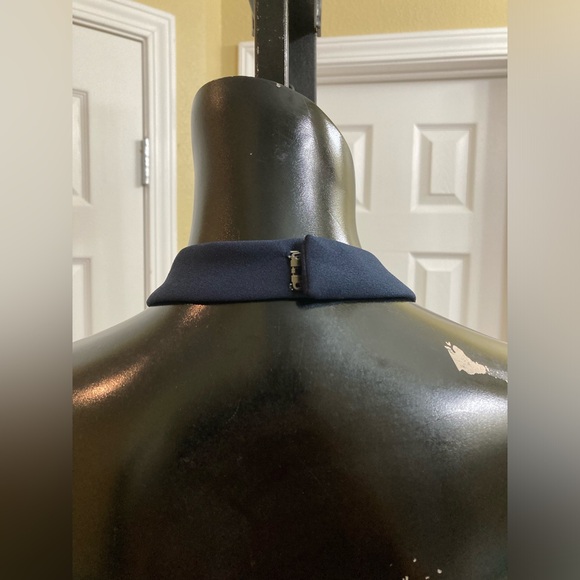 NWT New Alex & Eve Ruffled-Back Sheath Halter Dress Navy Size 10 - Picture 10 of 14